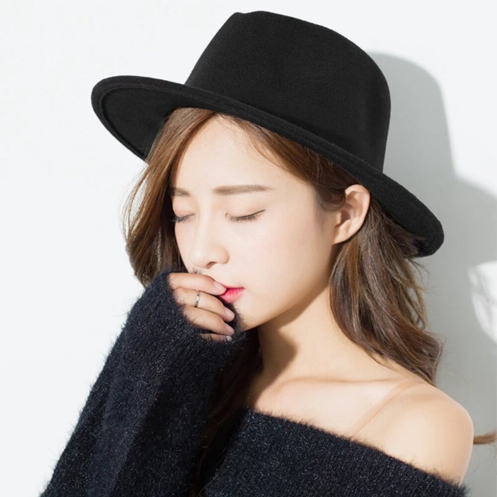Women Flat Bolo Stylish Hat Wide Formal y2k Hot - Picture 2 of 7